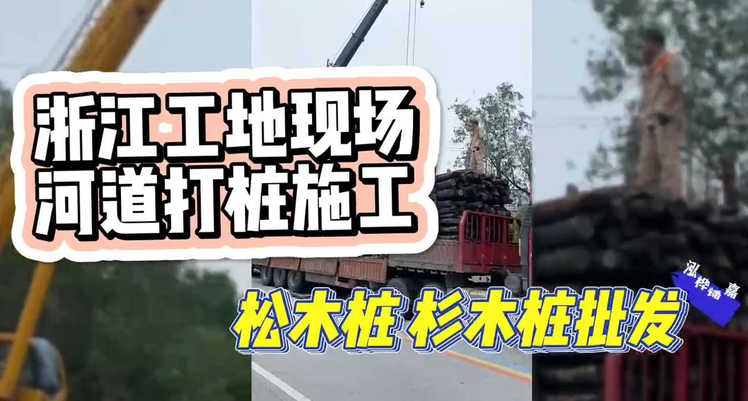 木樁廠家承接松木樁、杉木樁工地施工與批發(fā)視頻